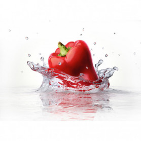 Splash Poivron Rouge Dans l'Eau